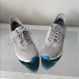 Skechers Gray and Teal Max Cushion Sneakers